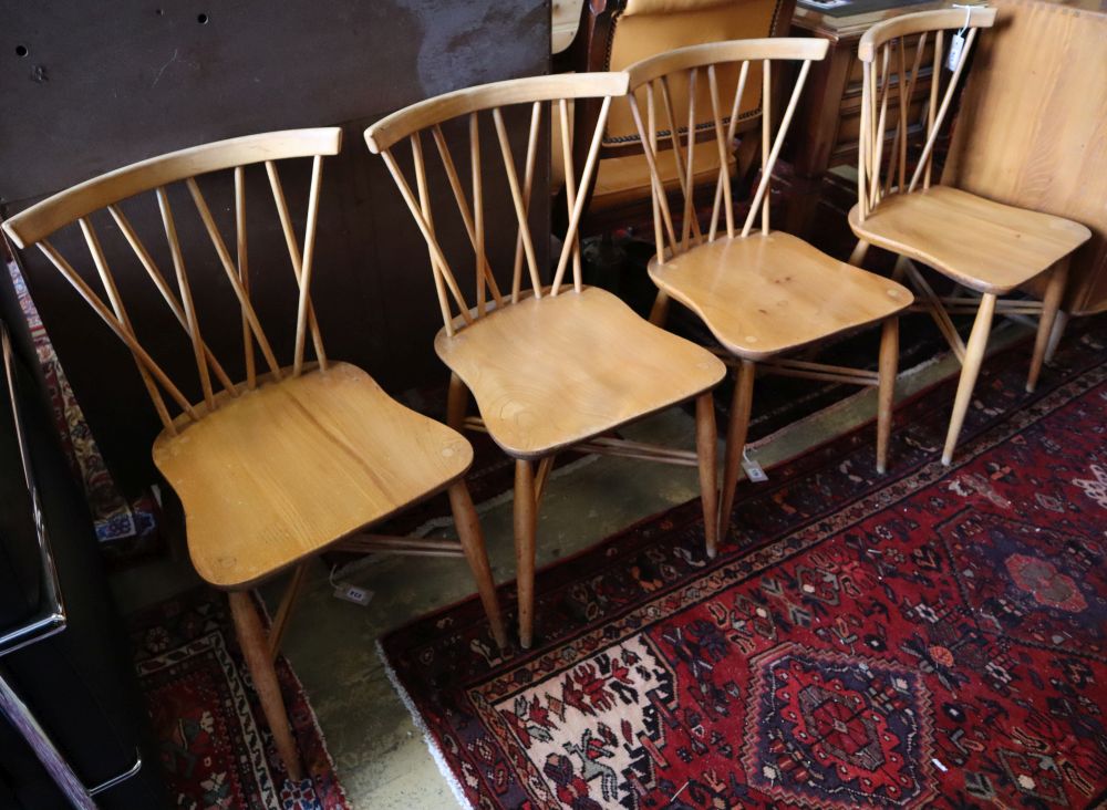Four Ercol dining chairs